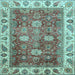 Square Oriental Light Blue Traditional Rug, abs3603lblu