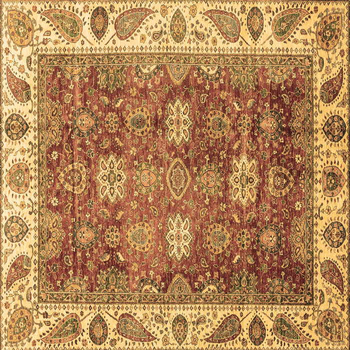 Square Machine Washable Oriental Brown Traditional Rug, wshabs3603brn