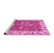 Sideview of Machine Washable Oriental Pink Traditional Rug, wshabs3603pnk