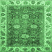 Square Oriental Emerald Green Traditional Rug, abs3603emgrn