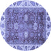 Round Oriental Blue Traditional Rug, abs3603blu