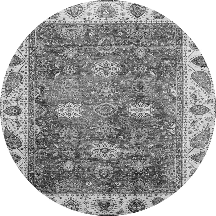 Round Oriental Gray Traditional Rug, abs3603gry