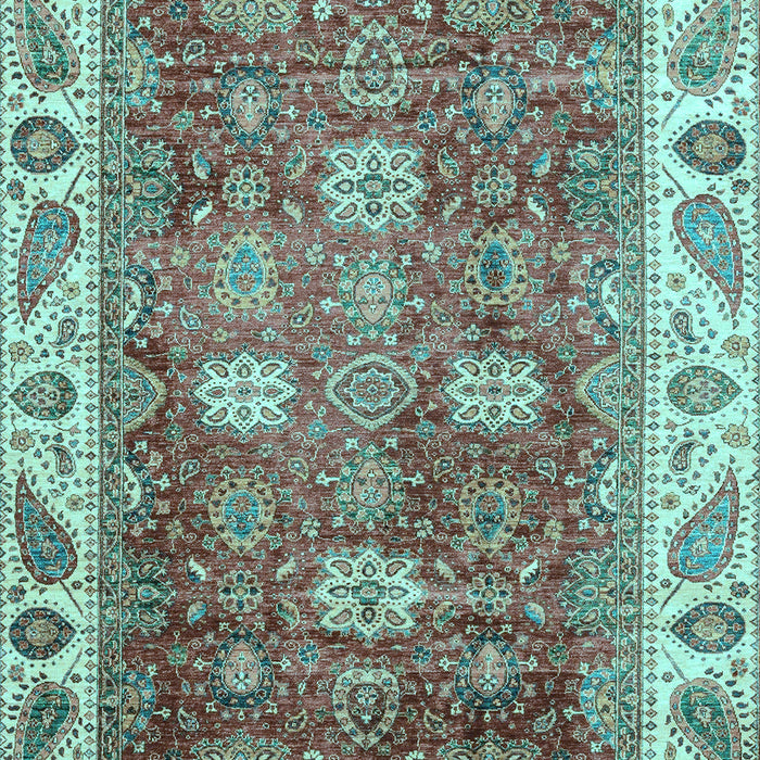 Machine Washable Oriental Light Blue Traditional Rug, wshabs3603lblu