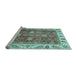 Sideview of Machine Washable Oriental Light Blue Traditional Rug, wshabs3603lblu