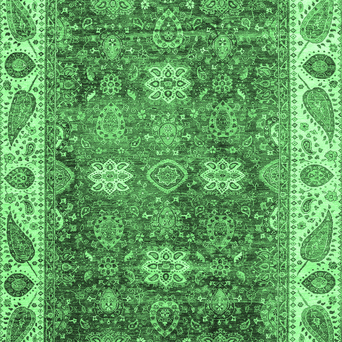 Machine Washable Oriental Emerald Green Traditional Area Rugs, wshabs3603emgrn