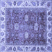 Square Oriental Blue Traditional Rug, abs3603blu