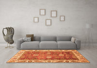 Machine Washable Oriental Orange Traditional Rug, wshabs3603org