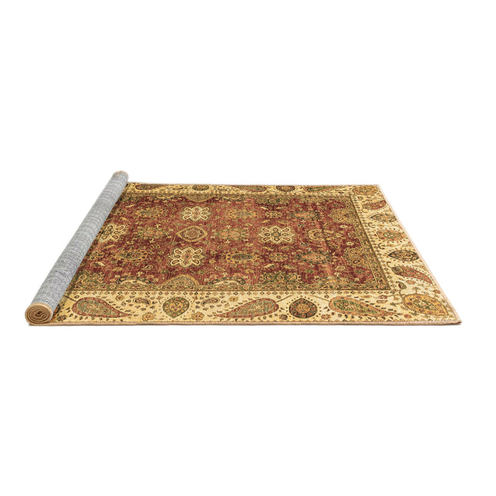 Sideview of Machine Washable Oriental Brown Traditional Rug, wshabs3603brn