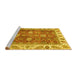 Sideview of Machine Washable Oriental Yellow Traditional Rug, wshabs3603yw