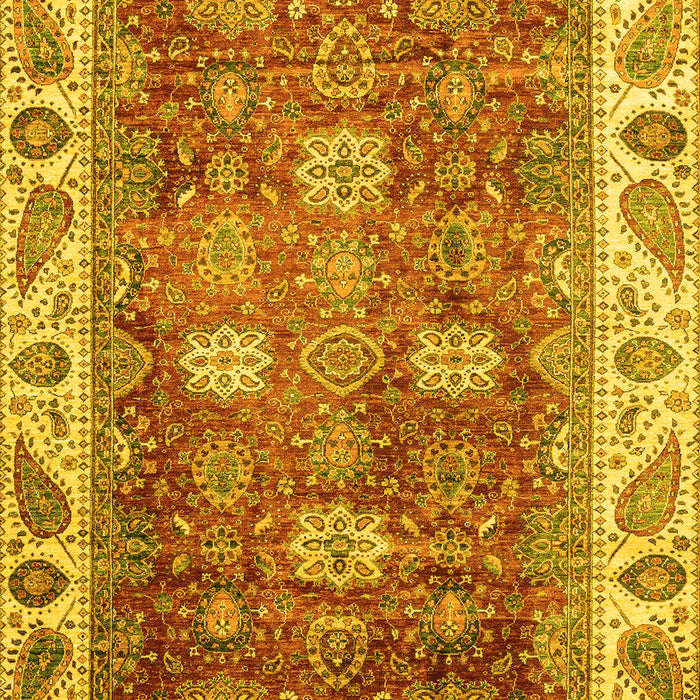 Machine Washable Oriental Yellow Traditional Rug, wshabs3603yw