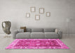 Machine Washable Oriental Pink Traditional Rug in a Living Room, wshabs3603pnk