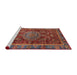 Sideview of Machine Washable Abstract Dark Almond Brown Rug, wshabs3604