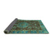 Sideview of Abstract Turquoise Modern Rug, abs3604turq