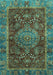 Machine Washable Abstract Turquoise Modern Area Rugs, wshabs3604turq