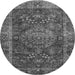 Round Abstract Gray Modern Rug, abs3604gry