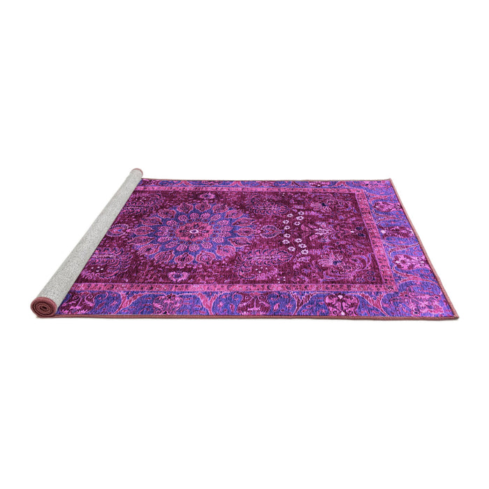 Sideview of Machine Washable Abstract Purple Modern Area Rugs, wshabs3604pur