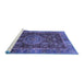 Sideview of Machine Washable Abstract Blue Modern Rug, wshabs3604blu