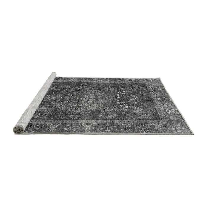 Sideview of Machine Washable Abstract Gray Modern Rug, wshabs3604gry