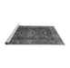 Sideview of Machine Washable Abstract Gray Modern Rug, wshabs3604gry