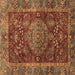 Square Abstract Brown Modern Rug, abs3604brn