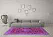 Machine Washable Abstract Purple Modern Area Rugs in a Living Room, wshabs3604pur