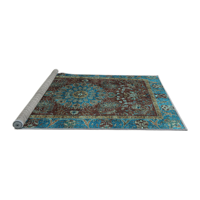 Sideview of Machine Washable Abstract Light Blue Modern Rug, wshabs3604lblu