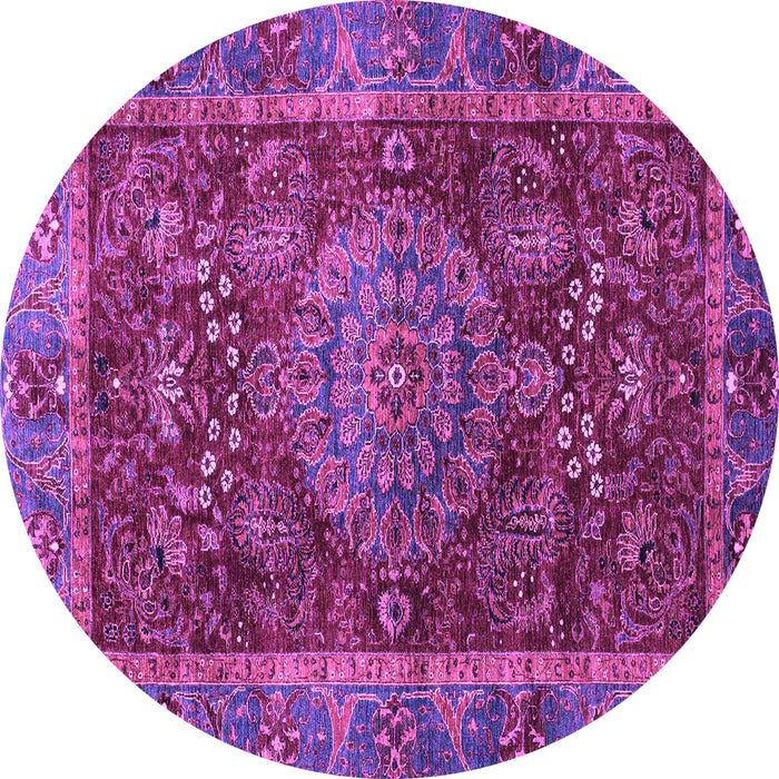 Round Abstract Purple Modern Rug, abs3604pur