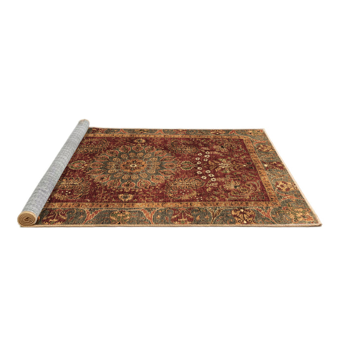 Sideview of Machine Washable Abstract Brown Modern Rug, wshabs3604brn