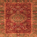 Square Abstract Orange Modern Rug, abs3604org