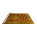 Sideview of Machine Washable Abstract Yellow Modern Rug, wshabs3604yw