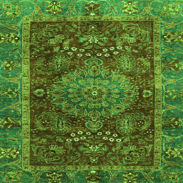 Square Abstract Green Modern Rug, abs3604grn
