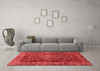 Machine Washable Abstract Red Modern Rug, wshabs3604red