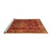 Sideview of Machine Washable Abstract Orange Modern Area Rugs, wshabs3604org