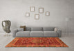 Machine Washable Abstract Orange Modern Area Rugs in a Living Room, wshabs3604org