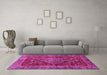 Machine Washable Abstract Pink Modern Rug in a Living Room, wshabs3604pnk