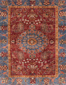 Abstract Dark Almond Brown Modern Rug, abs3604