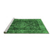 Sideview of Machine Washable Abstract Emerald Green Modern Area Rugs, wshabs3604emgrn