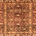 Square Oriental Orange Traditional Rug, abs3605org