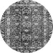 Round Oriental Gray Traditional Rug, abs3605gry