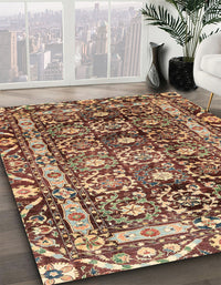 Abstract Saffron Red Oriental Rug, abs3605