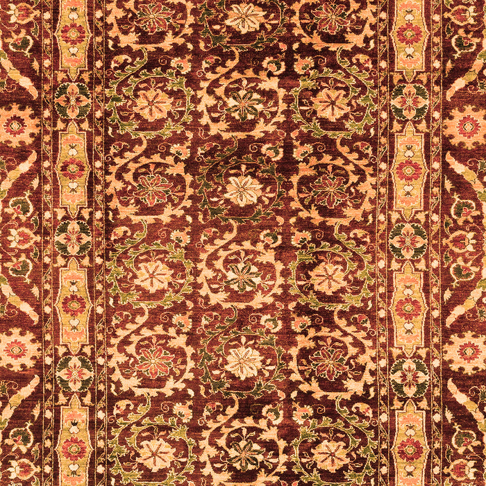 Machine Washable Oriental Orange Traditional Area Rugs, wshabs3605org