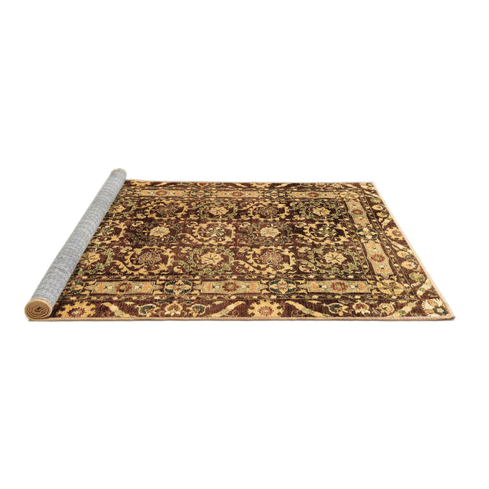 Sideview of Machine Washable Oriental Brown Traditional Rug, wshabs3605brn