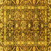 Square Oriental Yellow Traditional Rug, abs3605yw