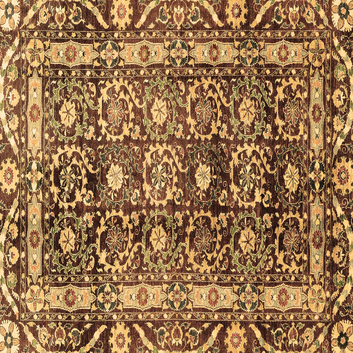 Square Oriental Brown Traditional Rug, abs3605brn