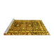 Sideview of Machine Washable Oriental Yellow Traditional Rug, wshabs3605yw