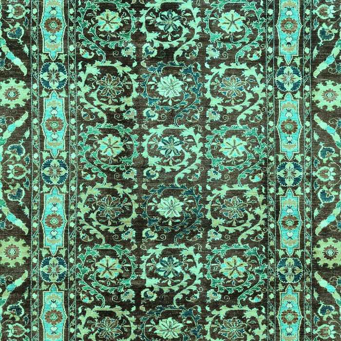 Machine Washable Oriental Turquoise Traditional Area Rugs, wshabs3605turq