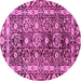 Round Oriental Pink Traditional Rug, abs3605pnk