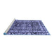 Sideview of Machine Washable Oriental Blue Traditional Rug, wshabs3605blu