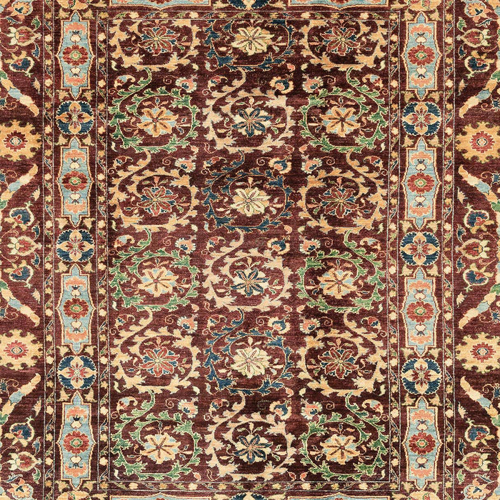 Machine Washable Abstract Saffron Red Rug, wshabs3605