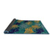 Sideview of Abstract Blue Moss Green Modern Rug, abs3606